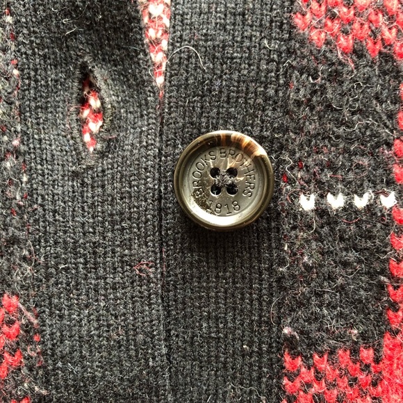 Brooks Brothers Houndstooth Lambswool/Angora rabbit hair Checkered Cardigan - Picture 5 of 9